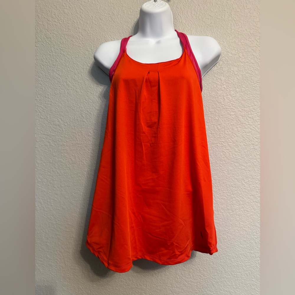 US Polo Assoc. Women’s Orange & Pink Tank with Bra M